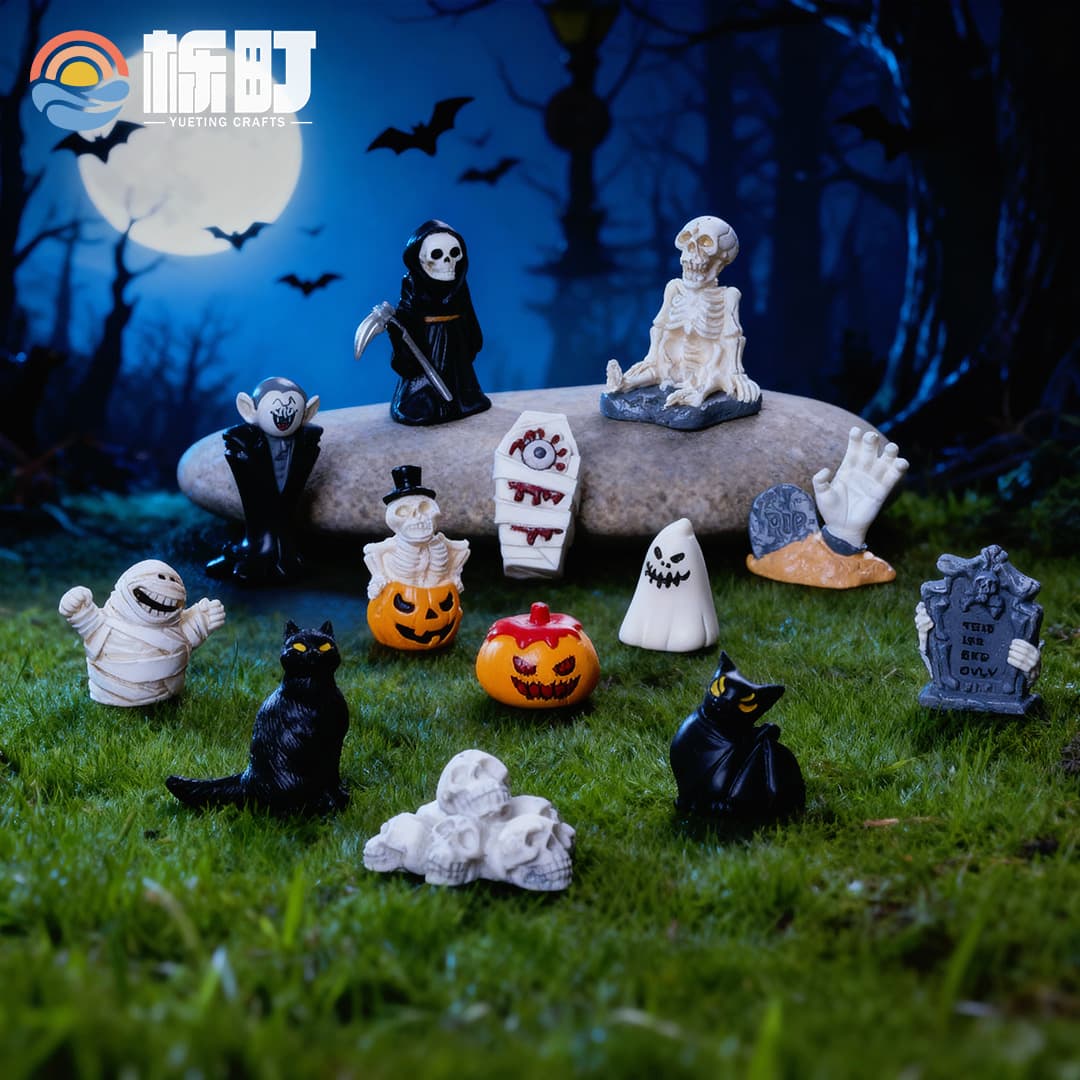 Cross-border creative Halloween resin ornaments, Death Vampire micro-landscape gifts, high-end niche ornaments