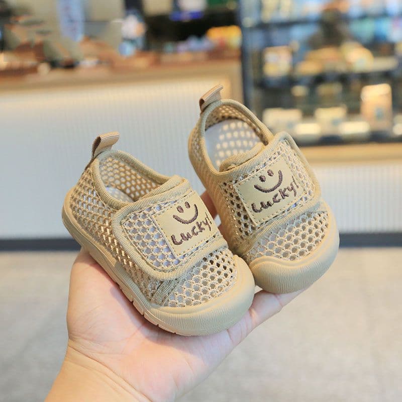 Summer Baby Boy Sandals, Breathable Mesh, Korean Style Toddler Shoes for 1-3 Years, Soft Sole Walking Shoes