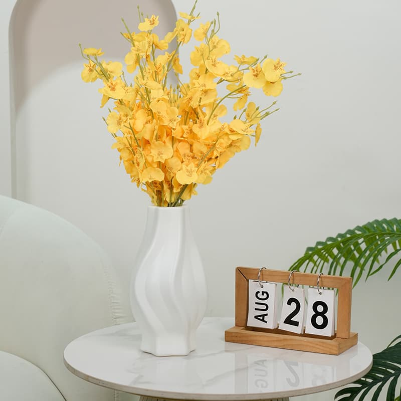 New plastic large vase Nordic style creative flower arrangement container decoration dry and wet flower vase imitation glaze imitation porcelain flower pot