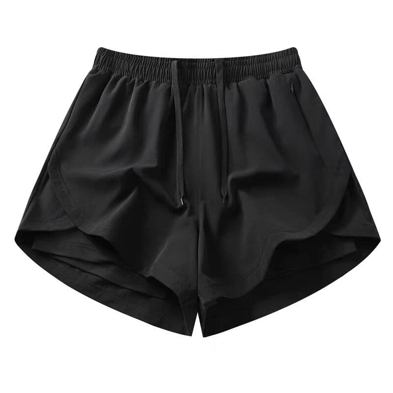 Cross-border European size women's three-piece pants fake two-piece sports shorts outdoor men's and women's sports running pants ice silk shorts