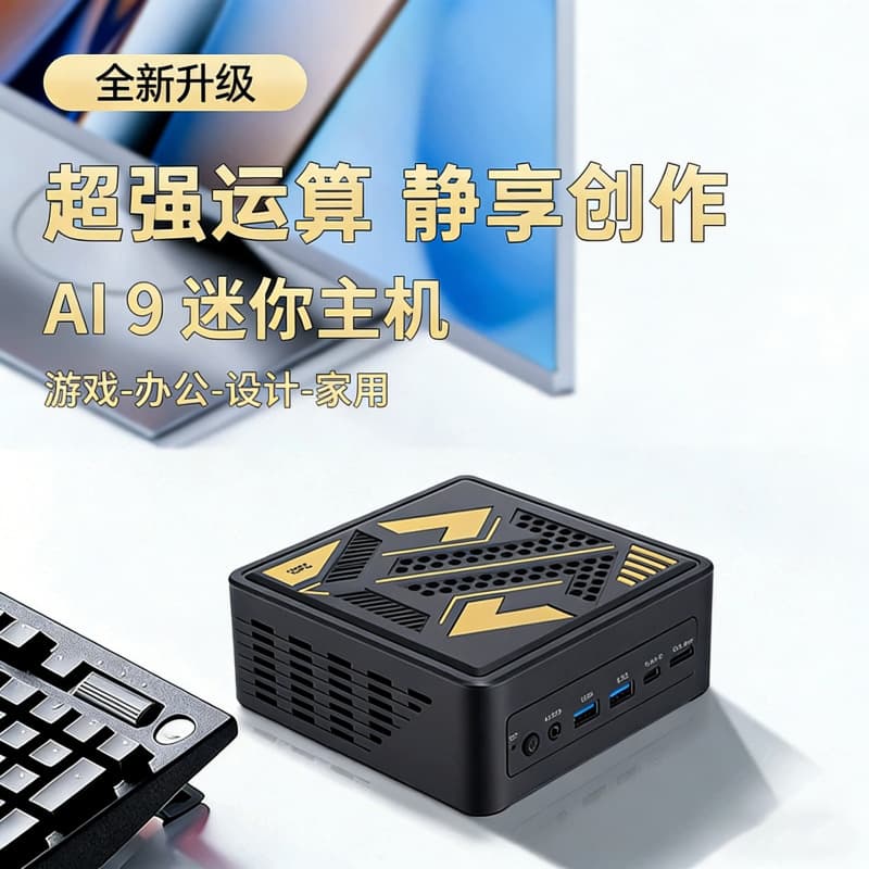 AMD Ryzen AI 9 365/HX370 Desktop PC AI7 360 Gaming Office Design Supercomputing Mini Host