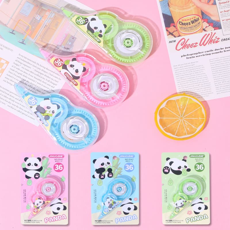 New panda style correction tape for junior high school student stationery, cute mini correction tape, large capacity correction tape, wholesale