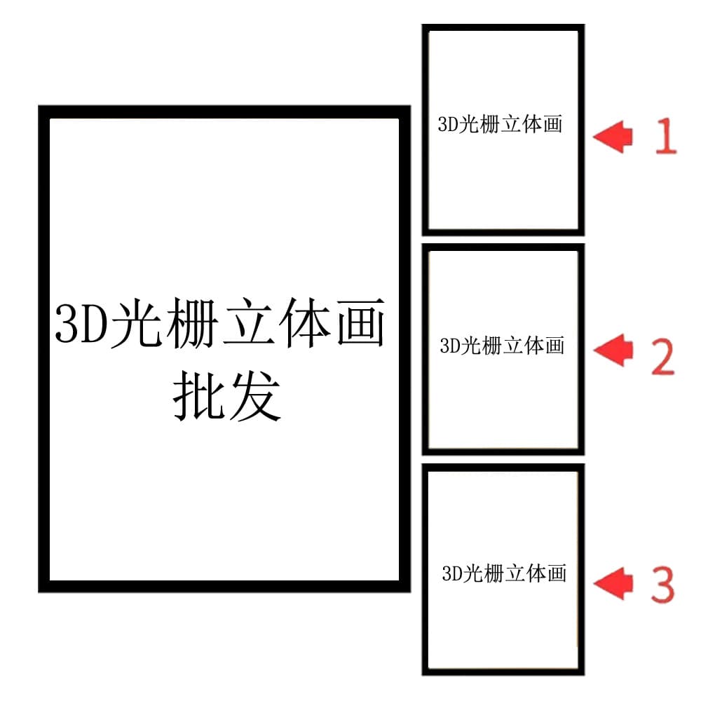 Cross-Border Hot Selling 3D Anime Stereoscopic Poster Lenticular Gradient Art Trending Anime Poster Naked Eye 3D Lenticular Best Seller