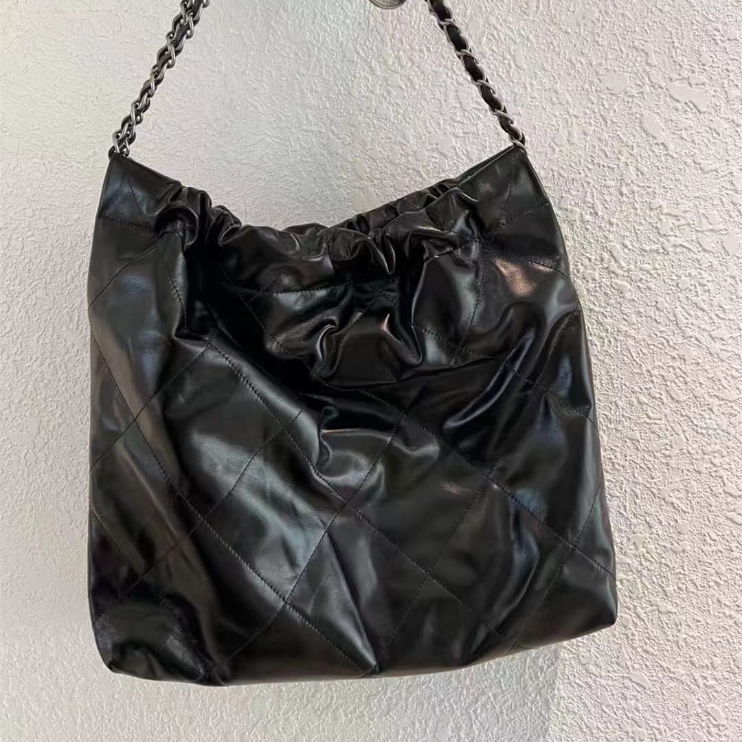 New 22bag Garbage Bag Women's Bag 19bag Cowhide Small Chanel-Style Diamond Grid Chain Shopping Tote Bag Crossbody Bag
