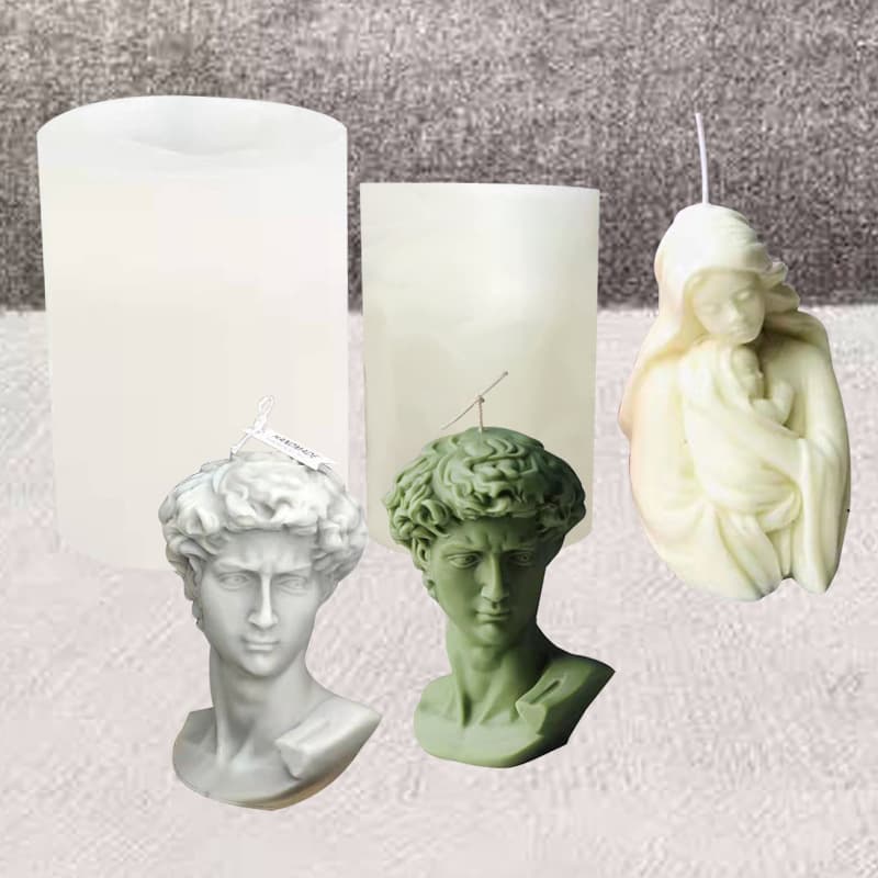 David Bust Candle Mold Half Body European Figure Silicone Mold for Baking Chocolate Mousse