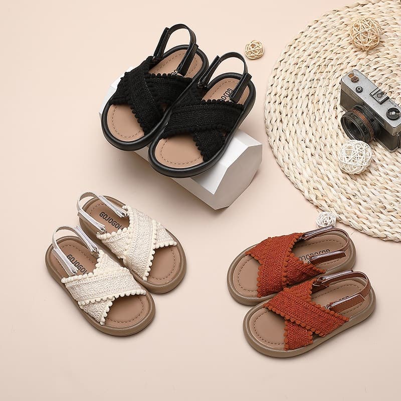 Girls' Sandals 2026 Summer New Style Casual Soft Sole for Toddler Kids Student Retro Ethnic Comfort Beach