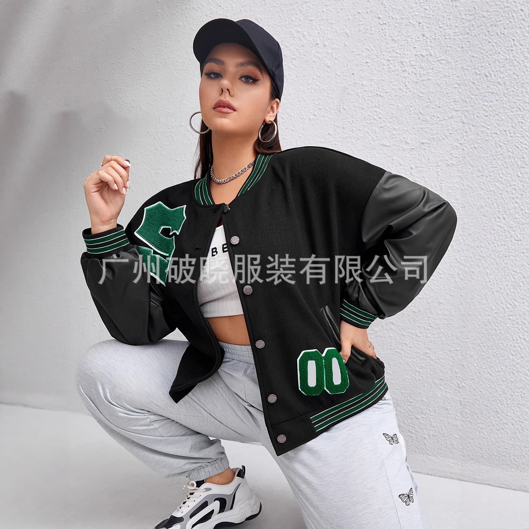 2025 Autumn/Winter New Women's Long-Sleeve Baseball Collar Trendy Letter Jacket