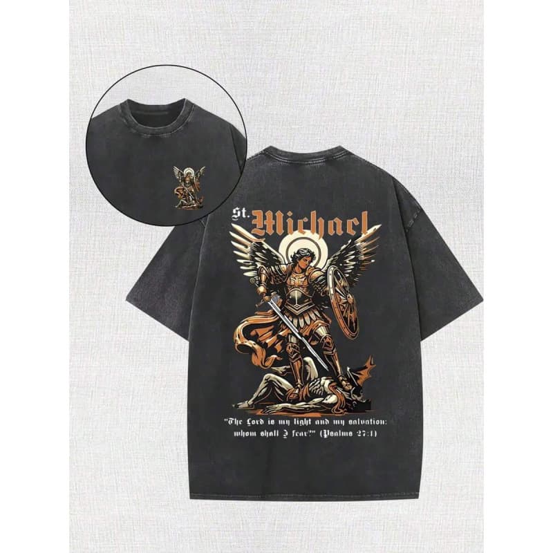 Men's 230G Double-Sided Washed T-Shirt - "Verses Over Fear"