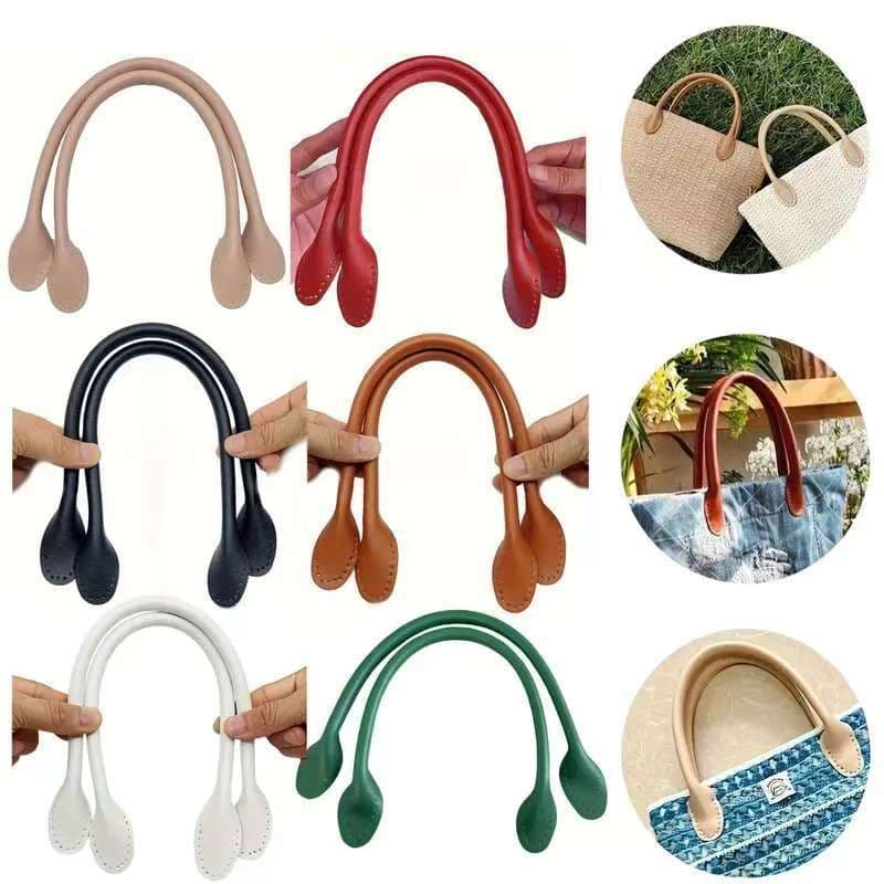 12 strips/6 color strips luggage handle diy needle-stitched bag cotton core edge oil pu handle woven bag accessories crochet bag strap