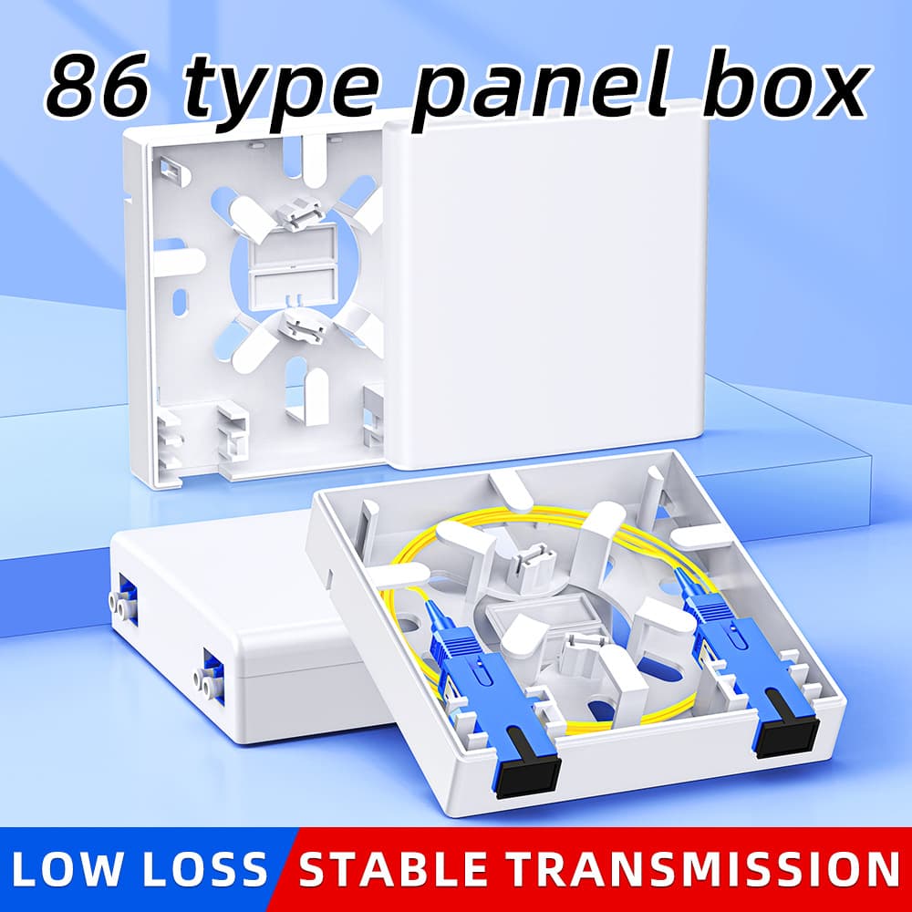 SC Interface 86-Type Fiber Optic Faceplate Box LC Desktop Box Fiber Protection Box Dual-Port Fiber Optic Home Terminal Tray