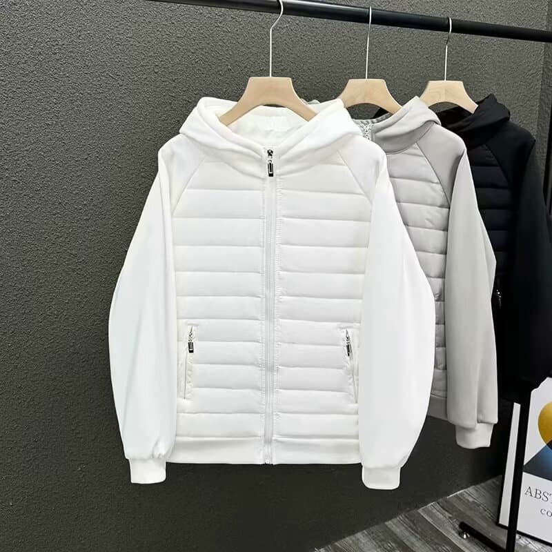 Lightweight Cotton Jacket for Men Fall Winter 2024 New Trendy Brand Fleece-Lined Thick Hooded Two-Layer Cotton Coat Open-Front Cardigan Jacket