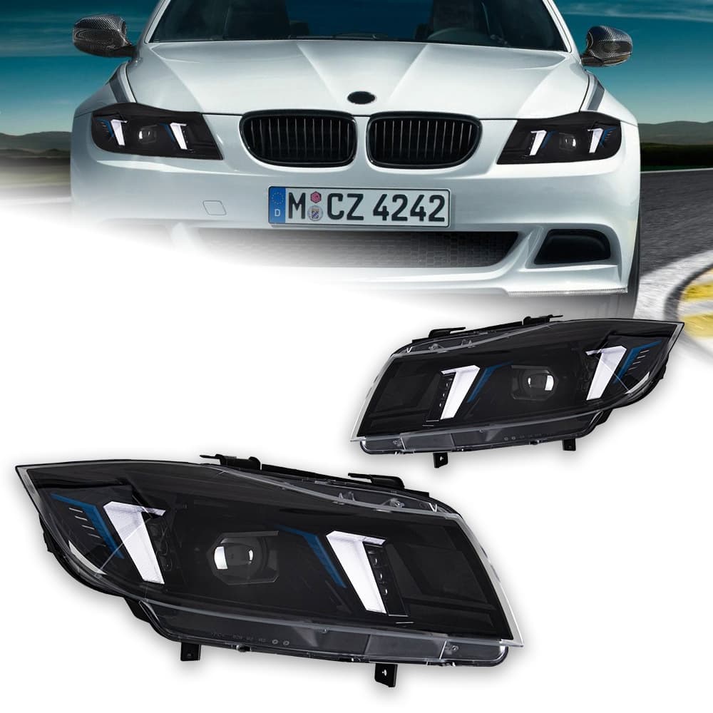 Suitable for 05-12 BMW 3 Series headlight assembly E90 modified LED laser lens fang daytime running light steering