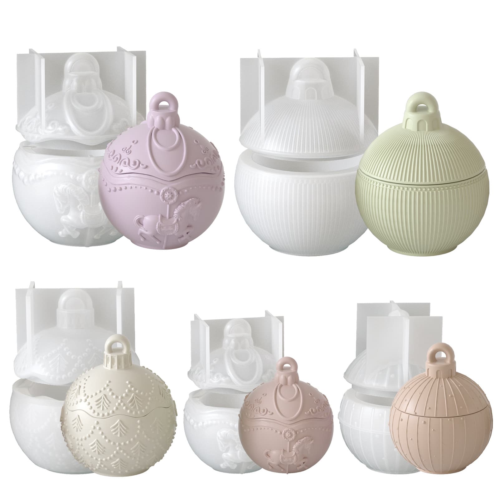 Cross-border variety of candle cup silicone mold diy Christmas striped polka dot Trojan horse lace bell plaster jar