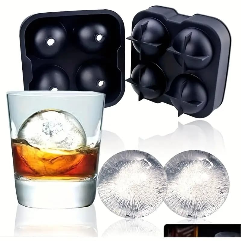 Creative Silicone Ice Cube Mold for Home Use, 4-Cavity Ice Ball Mold for Freezer, Wholesale