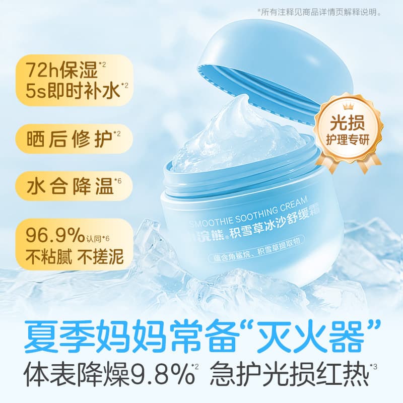Raccoon Kids Centella Asiatica Smoothie Face Cream for Babies & Toddlers, Summer Refreshing Moisturizing Hydrating Soothing Lotion