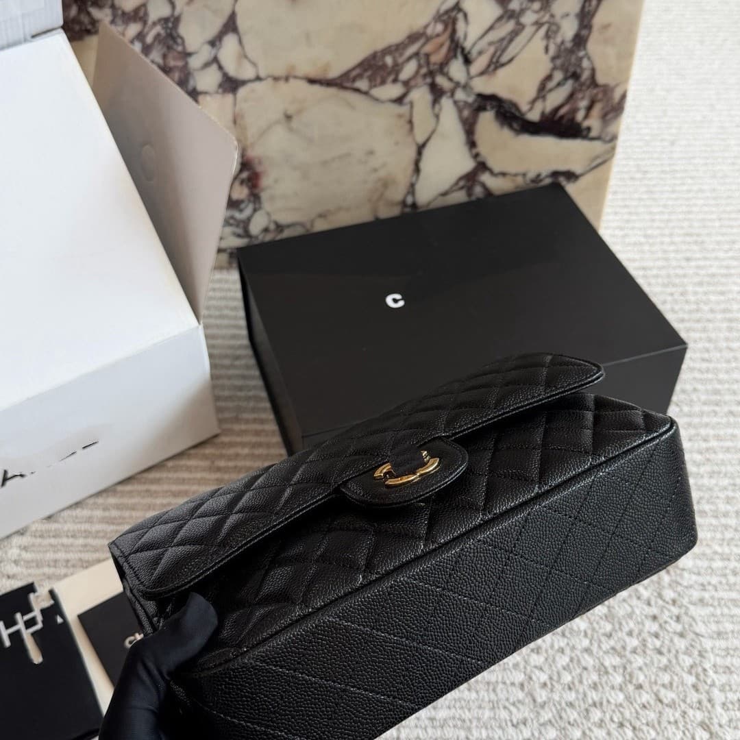 High-end C Classic CF Series Caviar Bag Lambskin Women's Shoulder Crossbody Bag Premium Square Quilted