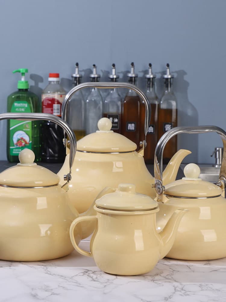 Enamel Mint Green Enamel Pot Enamel Cup Enamel Kettle Milk Tea Medicine Pot Induction Cooker Gas Stove