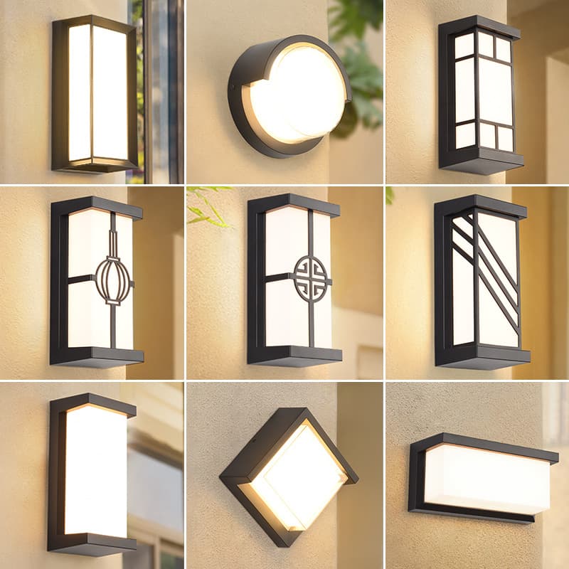 Simple New Chinese Style LED Outdoor Waterproof Wall Light, Exterior Balcony Light, Villa Courtyard Outdoor Wall Light, Bedroom Light