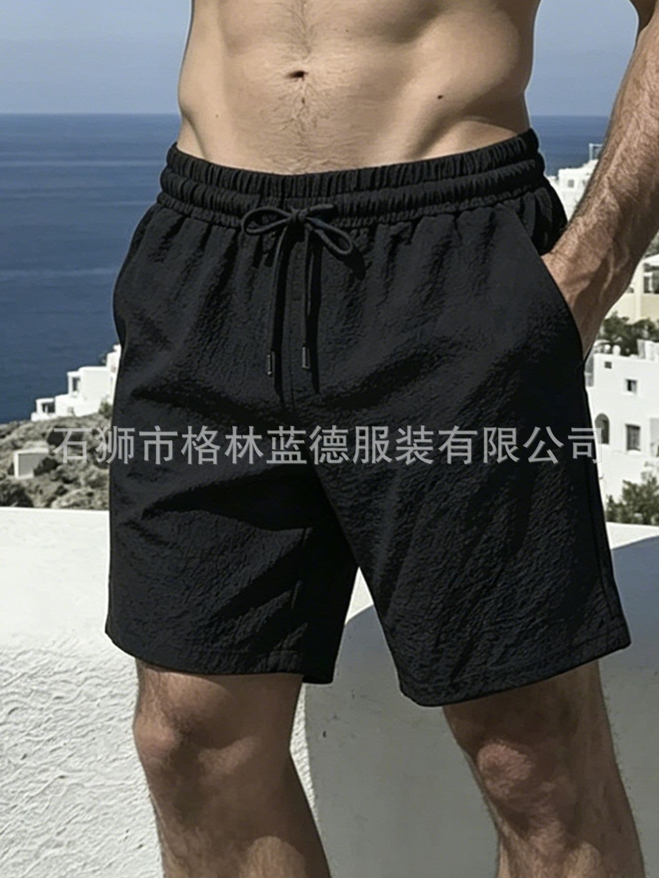 Summer Men's Casual 4-Way Stretch Shorts, Loose Straight-Leg Shorts, Beach Men's Shorts, Surf Swim Trunks