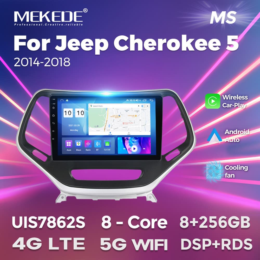Compatible with Jeep Cherokee 5 2004-2018 Android Large Screen Central Navigation CarPlay