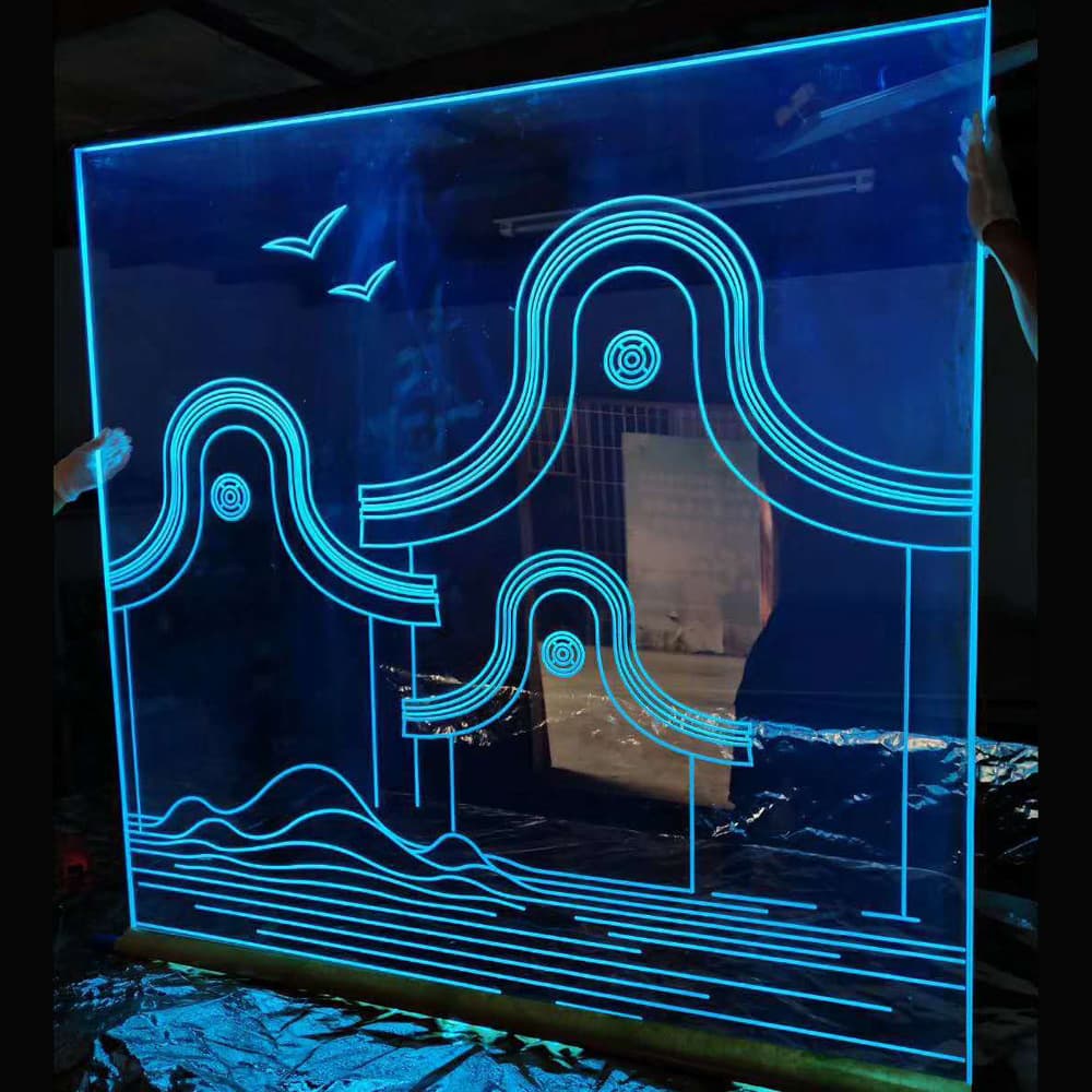 Laser engraving acrylic plate luminous light guide plate exhibition hall advertising color hot bending cutting high transparent endurance plate