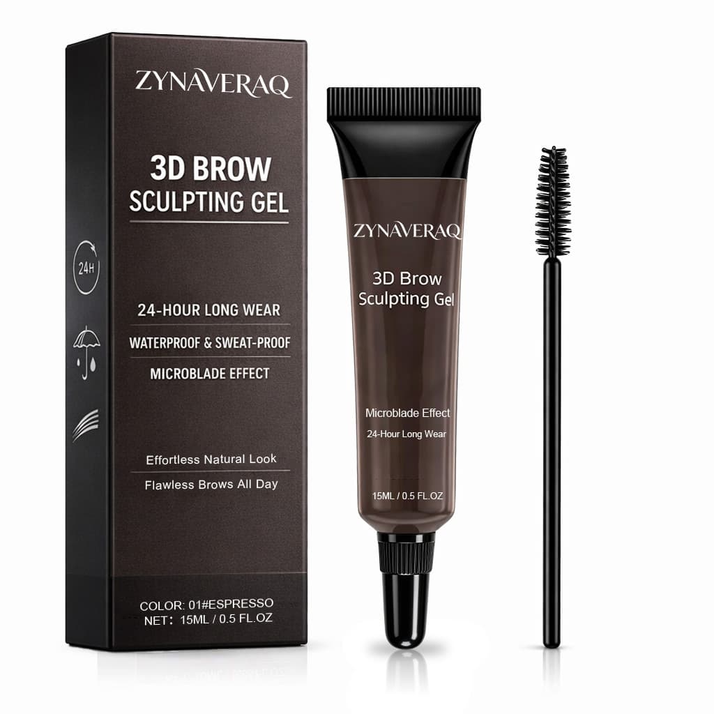Cross-border Supply ZYNAVERAQ 3D Waterproof Eyebrow Gel Coffee Color Smudge-proof Long-lasting 3D Shaping