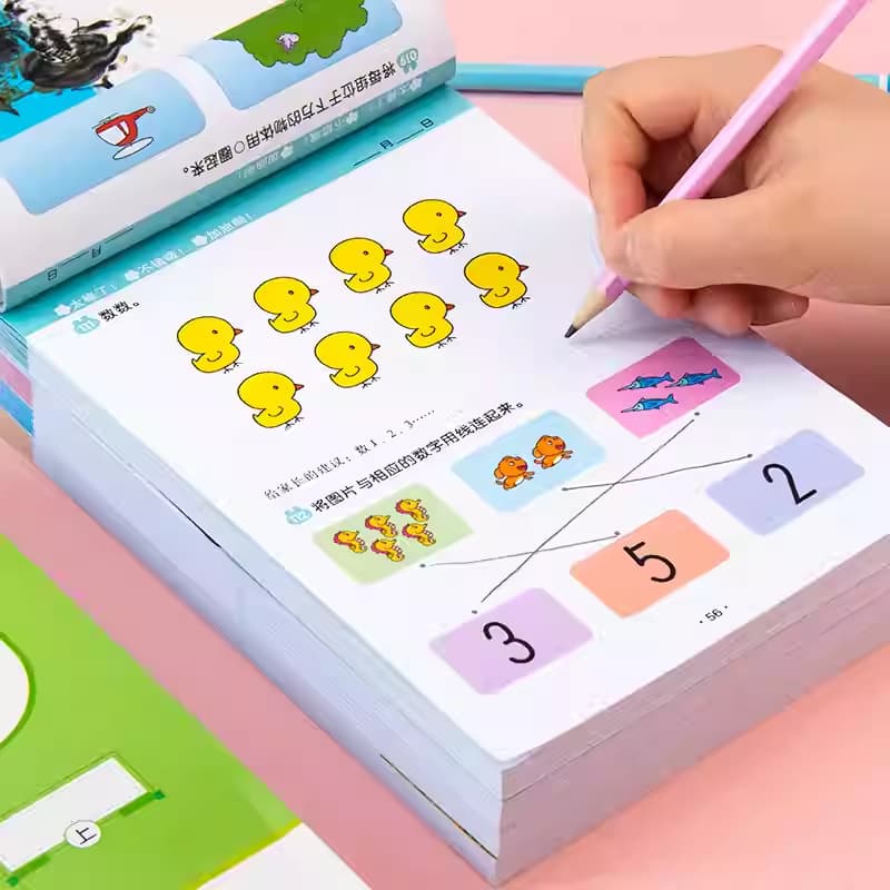 Children's Math Logic Training 308 Questions, Early Education Book for Ages 2-6-8, Baby Intelligence Toy, Focus Toy
