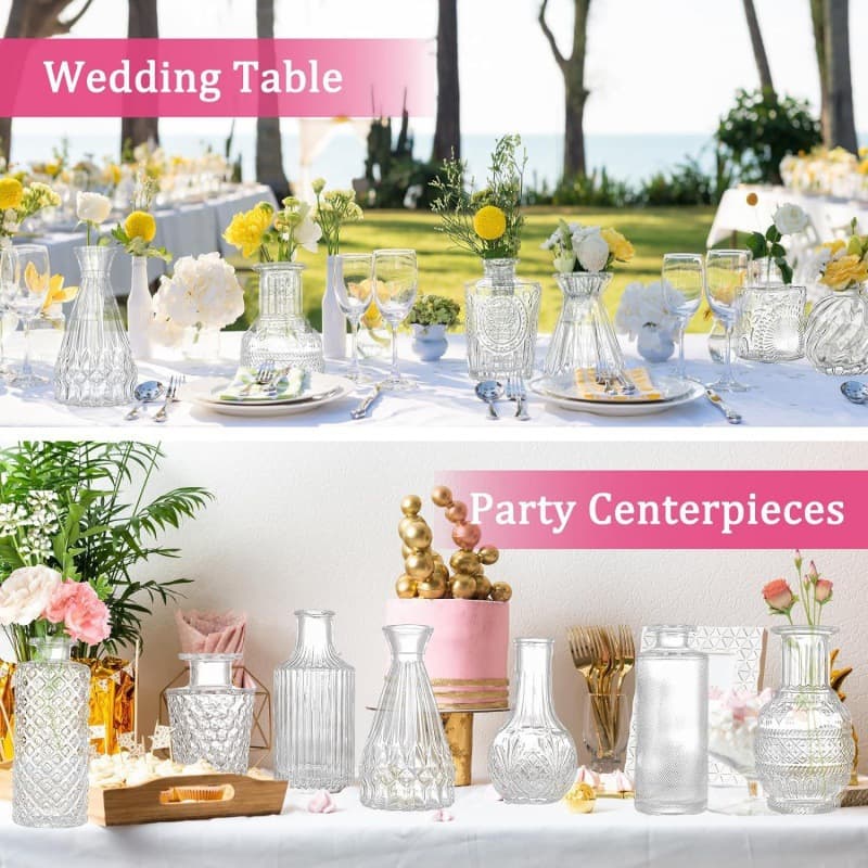 Transparent retro glass vase ornaments, high-end home decorations, ins-style high-looking hydroponic vases wholesale