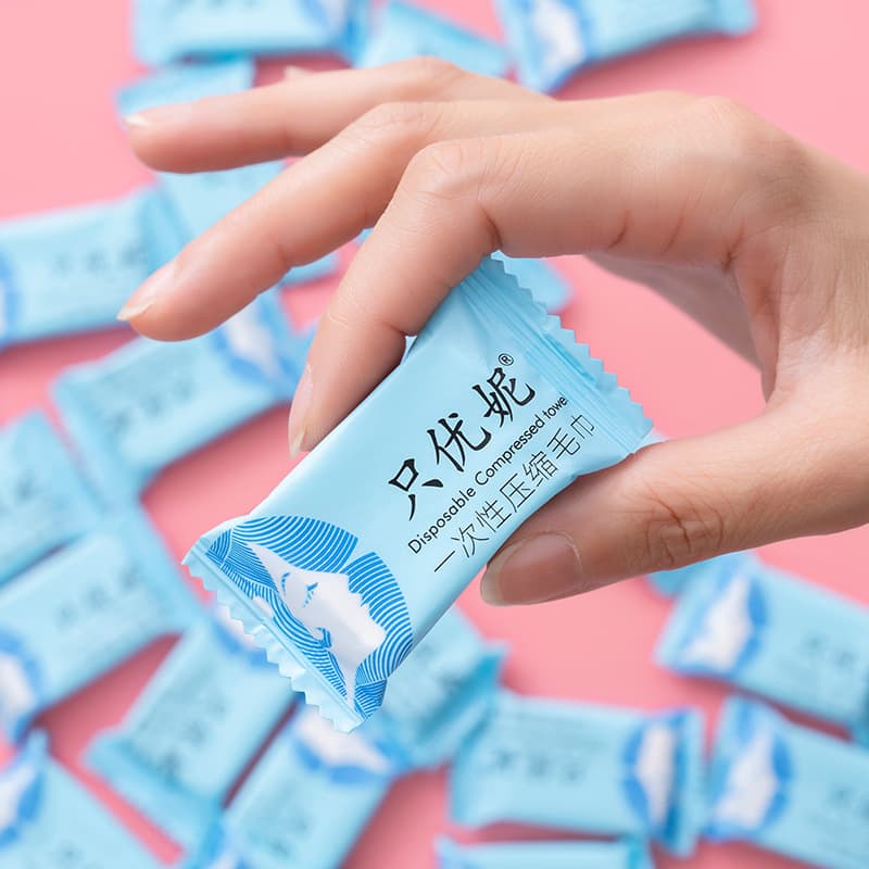 Disposable Compressed Towel Extra Large Thickened Pure Cotton Facial Towel Candy Travel Portable Towel Business Trip LOGO Cleansing