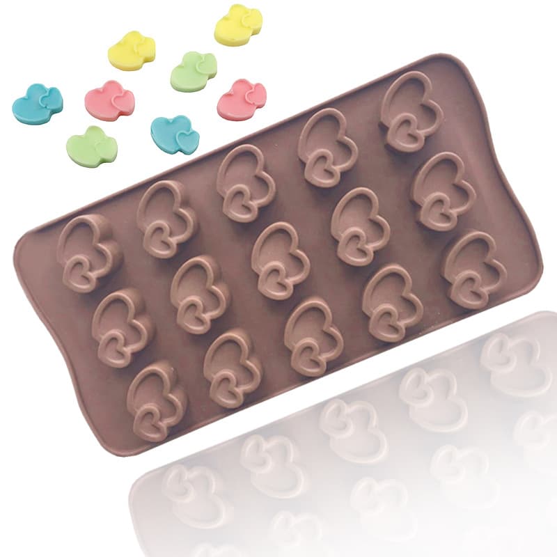 Jianmei Spot Handmade Soap Silicone Mold 15 Even Size Love DIY Fruit Flavor Candy Chocolate Mold