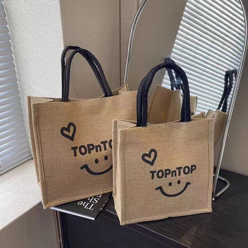 New Canvas Bag Large Capacity Linen Tote Shopping Bag Casual Women Vintage Handbag Work Commuter Bag In Stock