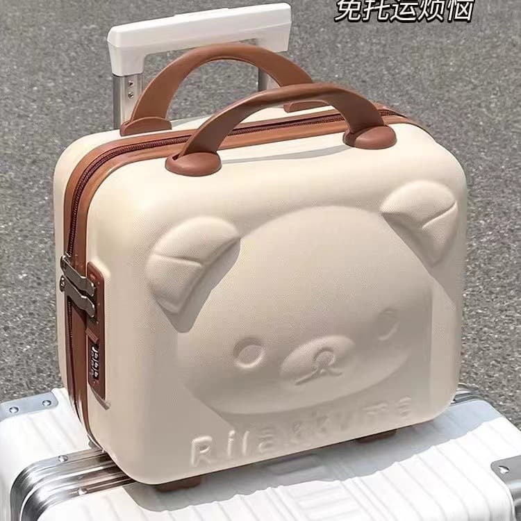Bear makeup box 14-inch mini suitcase small suitcase souvenir cartoon storage makeup bag password box