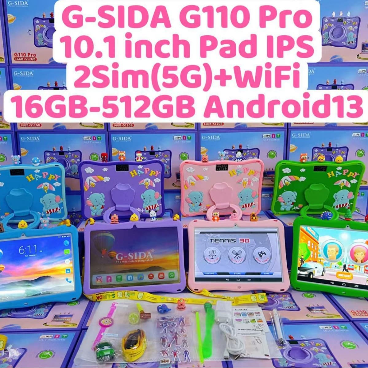Cross-border tablet PC/G-SLDA/G110Pro/10.1-inch kids tablet with calling SIM+WiFi