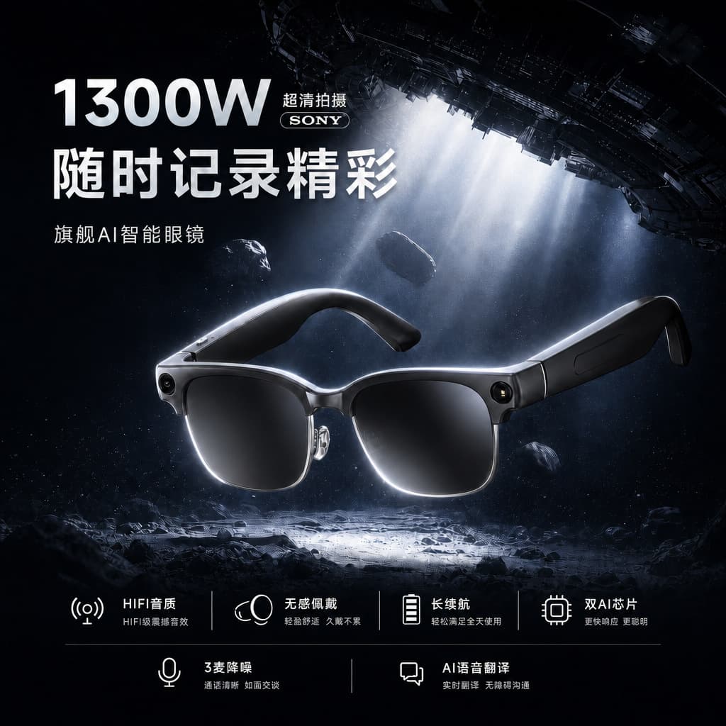 New Bluetooth ai smart glasses with camera for taking pictures and video ai eyes translation glasses with camera