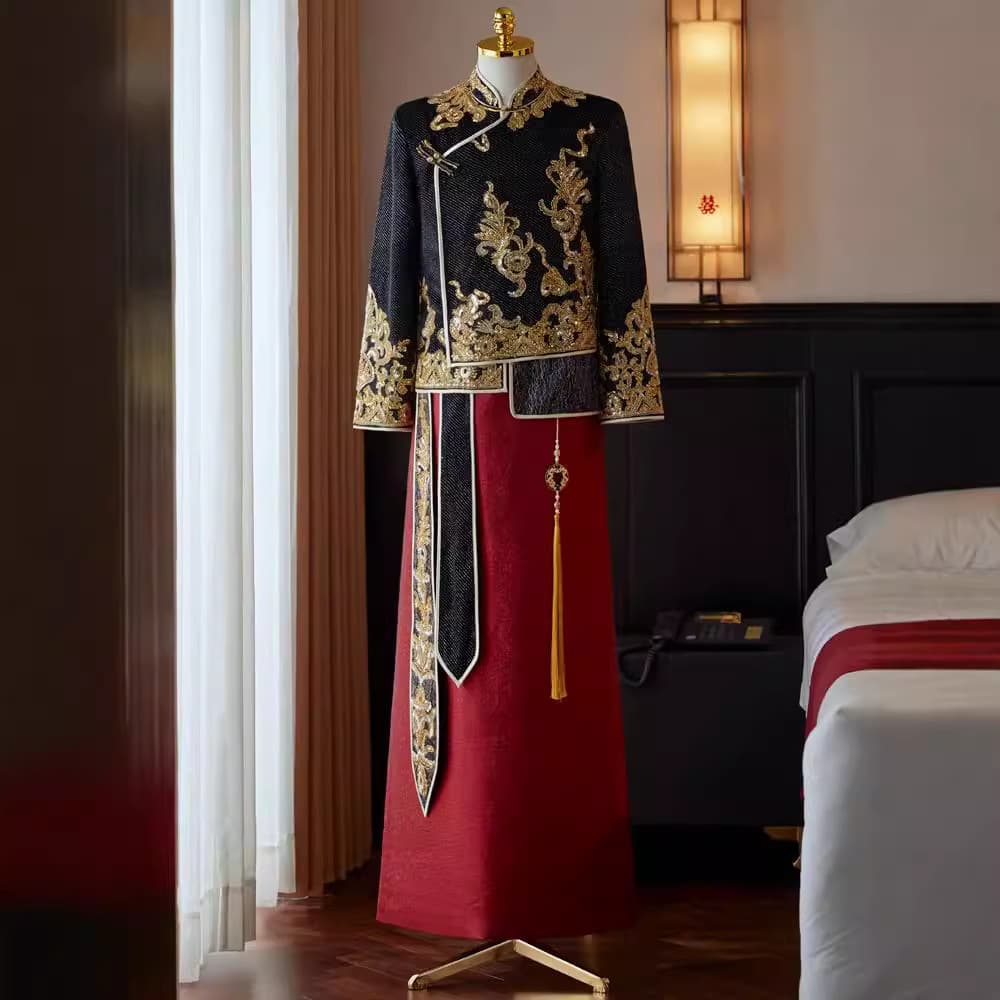Xiuhe Suit Men 2024 New Chinese Style Wedding Groom Toast Dress Hanfu Men's Wedding Gown Plus Size