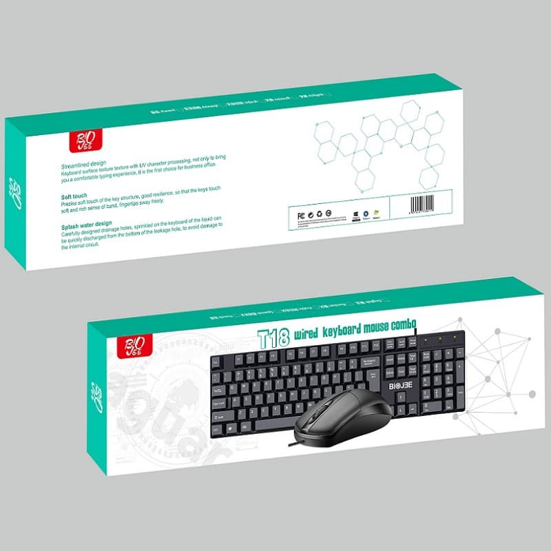 K1800 Wired Laptop USB Thin Suspended Gaming Business Office Home Keyboard Mouse Set