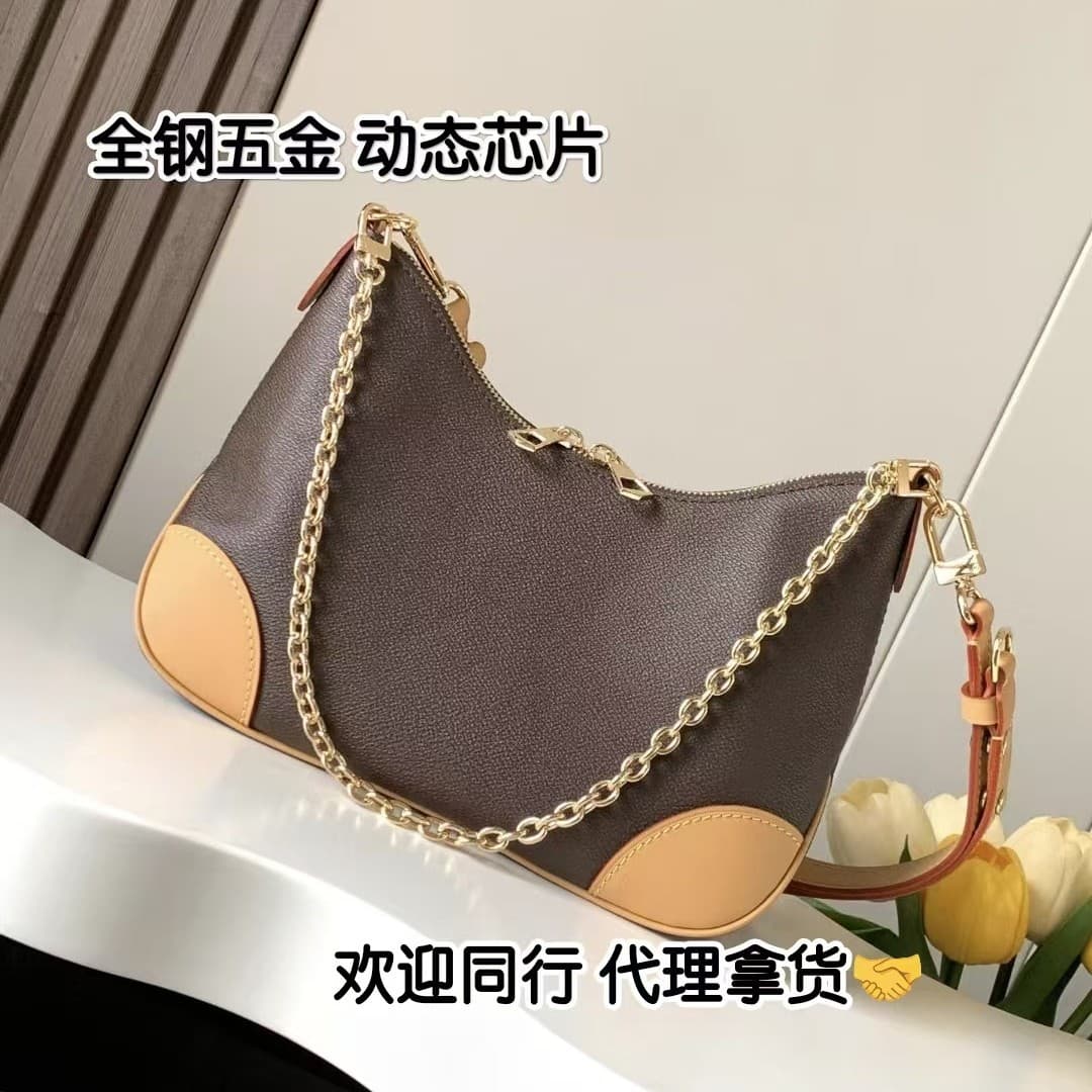 Mixed Back No-Stress Version All-Steel Dynamic Chip Croissant BOULOGNE Handbag Classic Monogram Chain Shoulder Bag