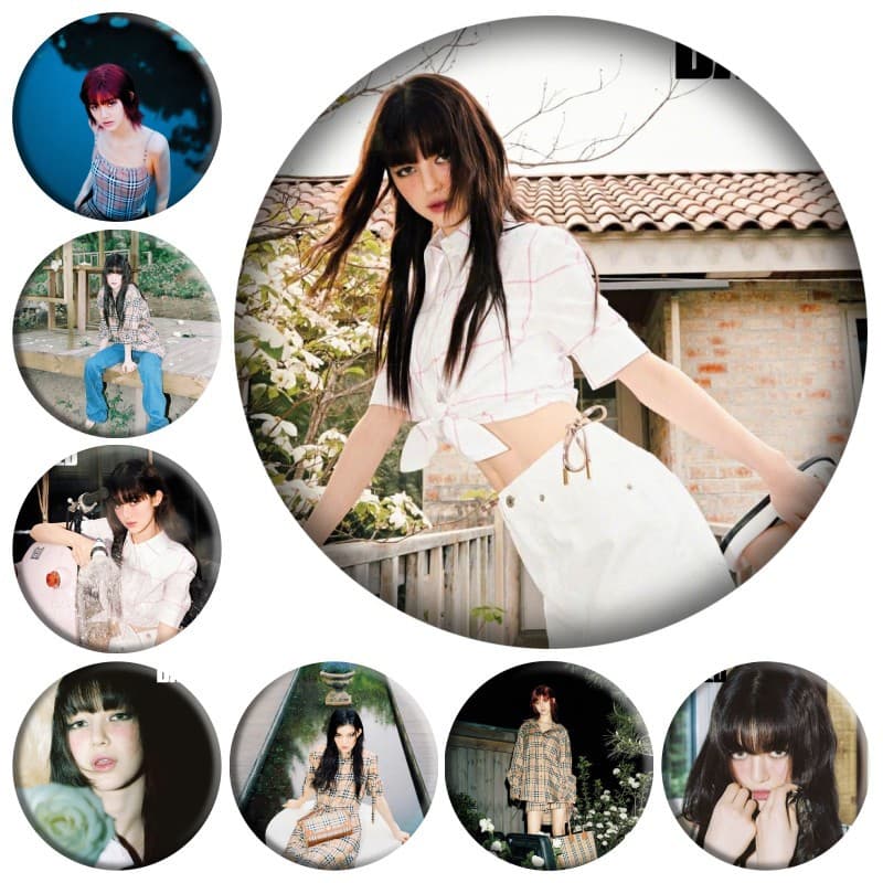 N j eans danielle June issue pictorial same badge mirror keychain celebrity peripherals