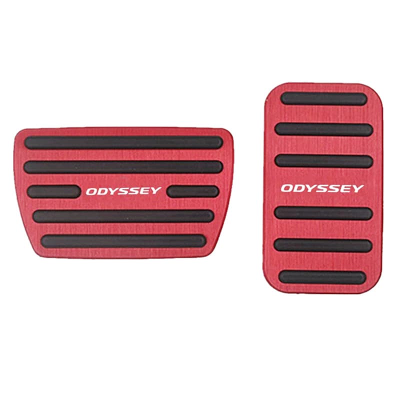 Aluminum accelerator and brake pedal covers for Honda Odyssey, no drilling required