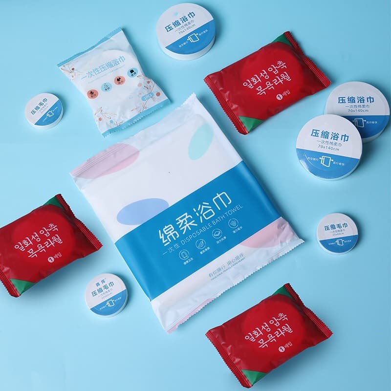 Disposable Towel and Bath Towel Set for Travel and Business Trips, Pure Cotton Thickened Compressed Bath Towels for Hotels and Beauty Salons
