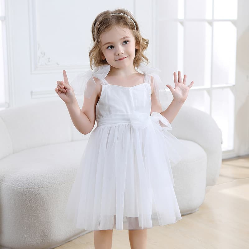 Girls Summer Dress Fashionable Toddler Strappy Dress Baby Tulle Tutu Princess Skirt for Children