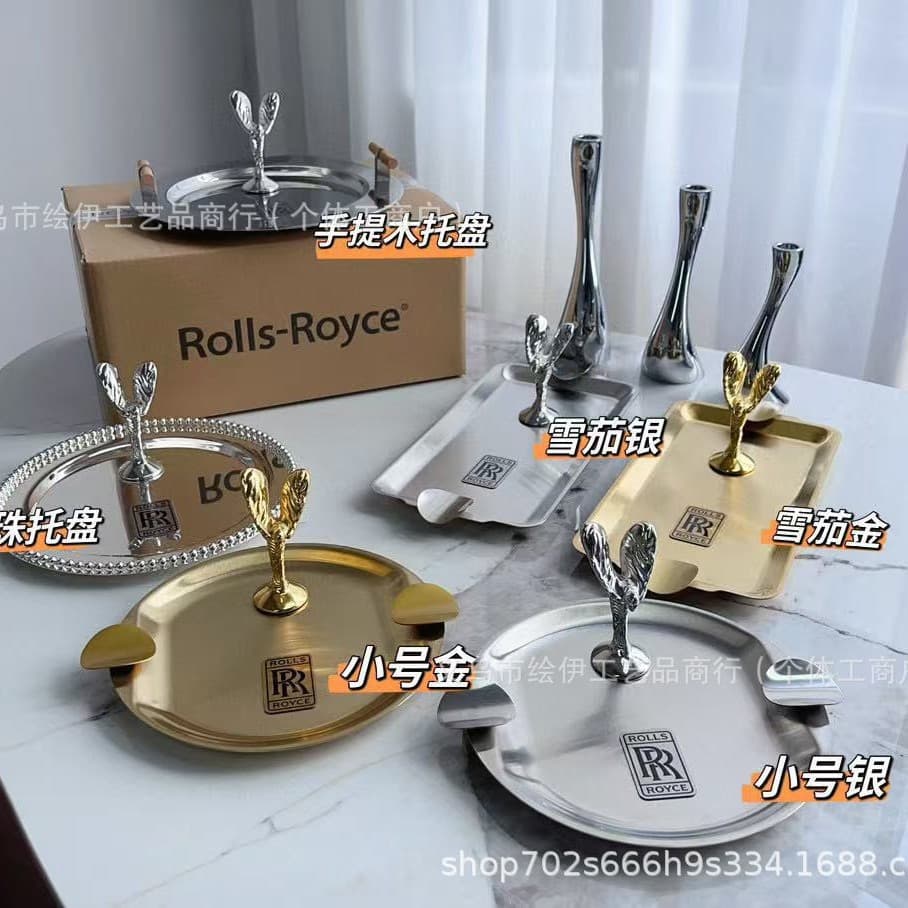 Small Golden Man Rolls-Royce Cigar Ashtray Gold Silver Vintage Decorative Ornament for Bar Club Decor