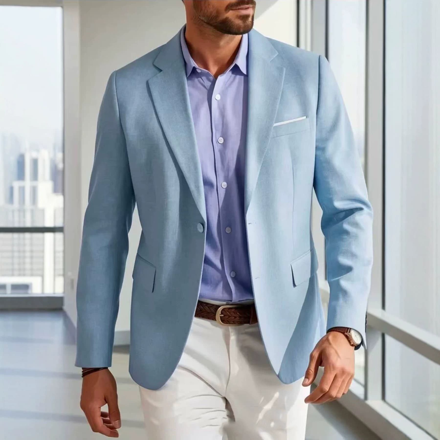Men's Casual Blazer Single Breasted Slim Fit Korean Style Business Trendy Youth Suit Jacket Men's Fashion Suit Coat