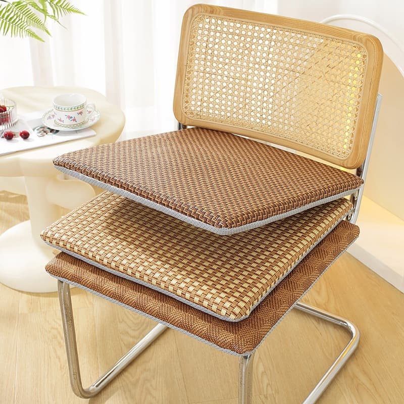 Summer Rattan Seat Cushion for Office and Home, Non-Slip Cool Chair Pad for Long Sitting, Student and Living Room Use