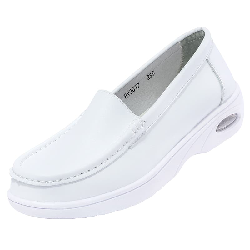 Peffirel Women's Nurse Shoes Air-Cushioned Slip-On Flat Bottom Anti-Slip Odor-Resistant Breathable Comfortable Fleece Lined Healthcare Footwear