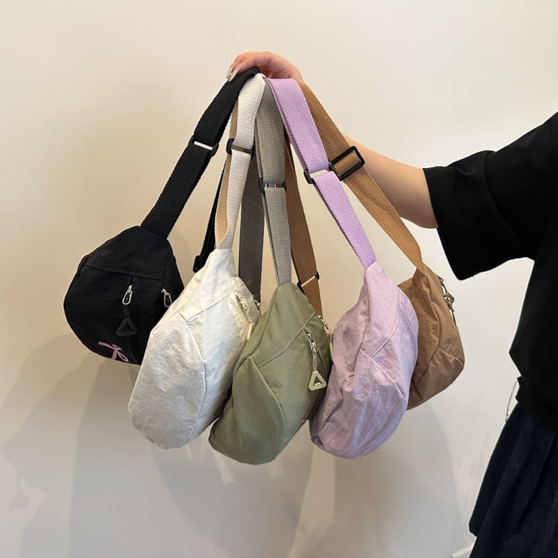 2025 Summer New Style Waist Bag Korean Fashion Bow Shoulder Crossbody Bag Casual Minimalist Oxford Cloth Chest Bag
