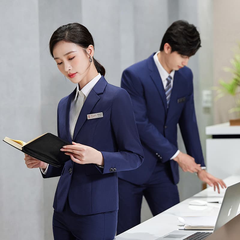 Gray seasonal college student interview suit, hotel uniform, sales office suit, men's formal professional attire