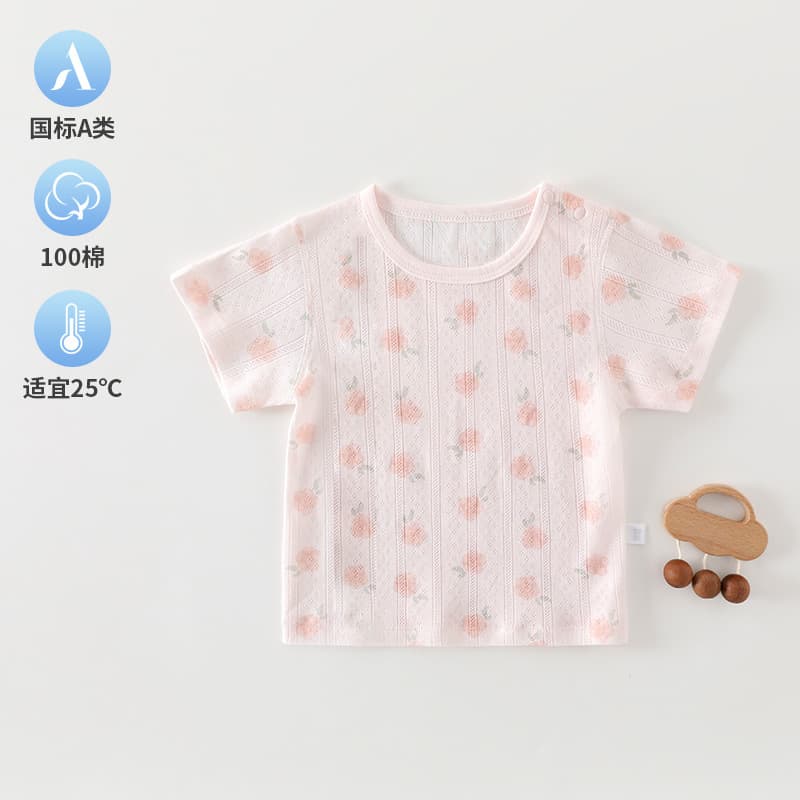 Children's Short Sleeve T-Shirt 0-3 Years Baby Girl Cotton Jacquard Half Sleeve Top Infant Summer Sweat Thin Style Kids Clothing