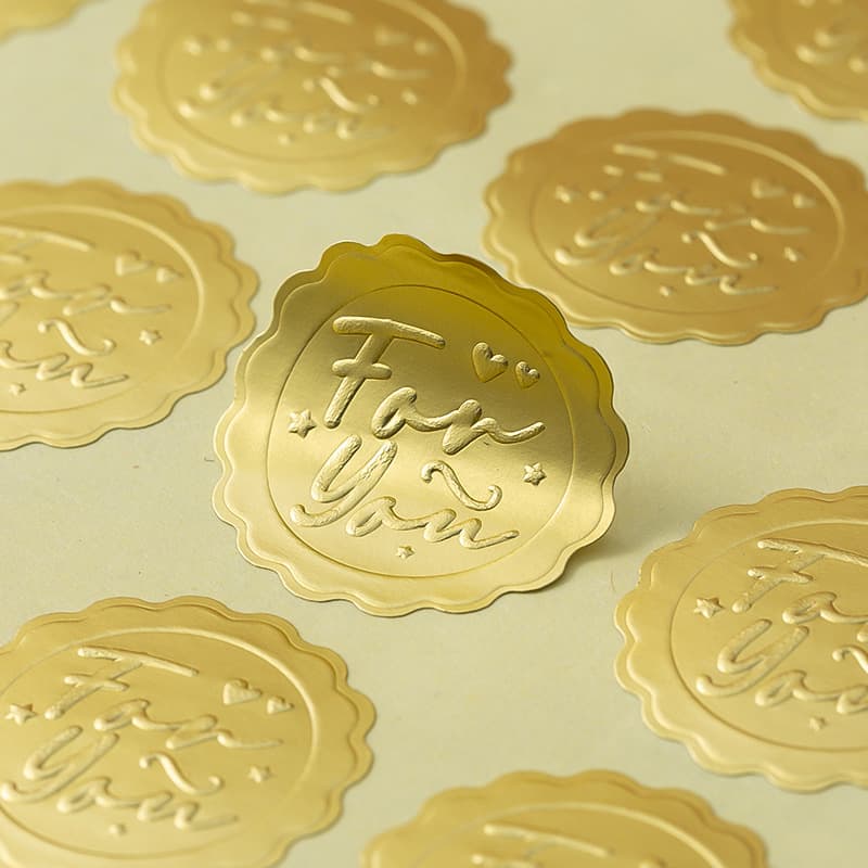 Gold and Silver Aluminum Foil Envelope Gift Wrapping Stickers, European Vintage Wax Seal Closure Stickers, Factory Wholesale