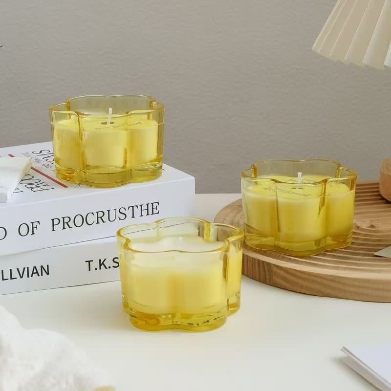 Scented Candle Colorful Wide-Mouth Glass Candle Cup Wholesale Candle Jar Glass Candle Holder Decorative Ornament Candle Cup